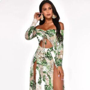 NWT PALMS SLIT MAXI DRESS